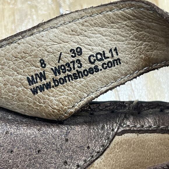 Born Brown Leather Slip On Thong Flip Flop Sandals W9373 Womens US Size 8 M/W - Picture 6 of 12